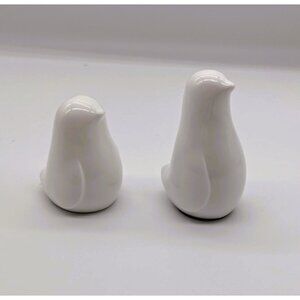 White Ceramic-Looking Penguin Figurine Set Of 2